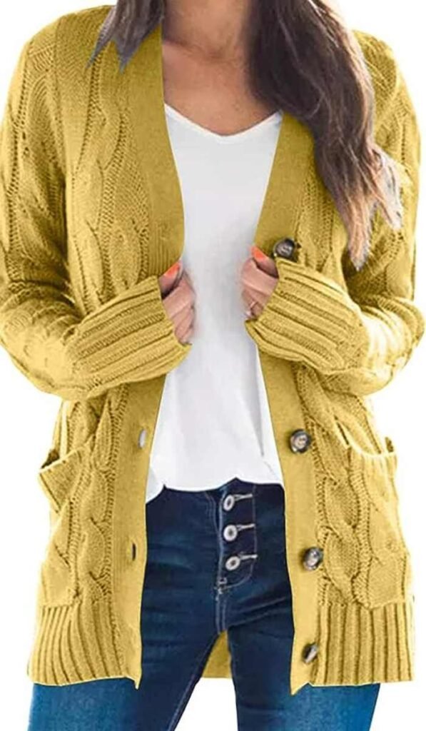 Long Sleeve Cable Knit Cardigan Sweater