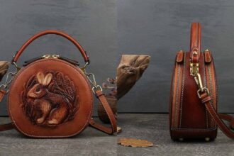Rabbit Embossed Leather Handbag