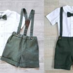 Boys Sage Green Shorts and Shirt Set